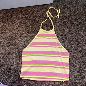 Bershka Multicolor Striped Halter Top